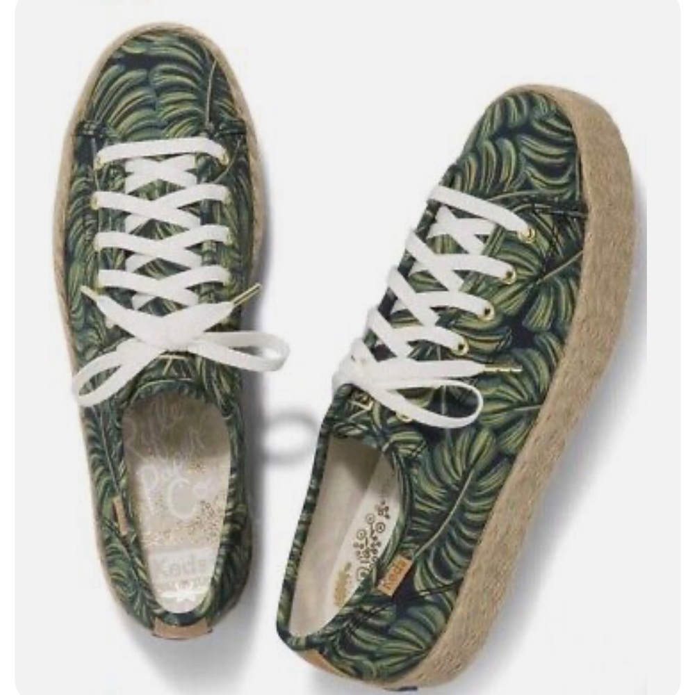 keds x rifle paper co Triple Kick Sneakers In Paper Palms 11 Espadrilles Women